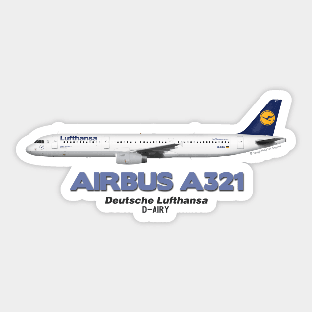 Airbus A321 - Deutsche Lufthansa Sticker by TheArtofFlying